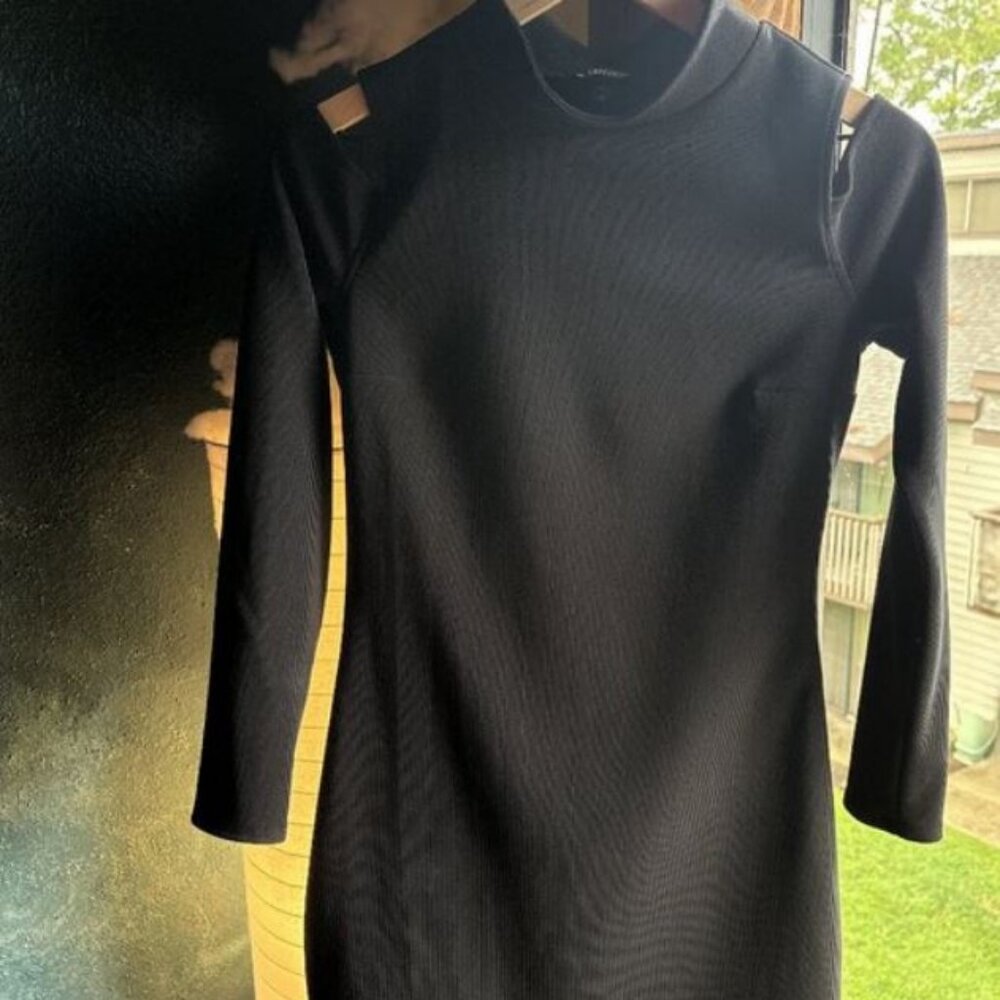 Express Black Cold Shoulder Mini Dress